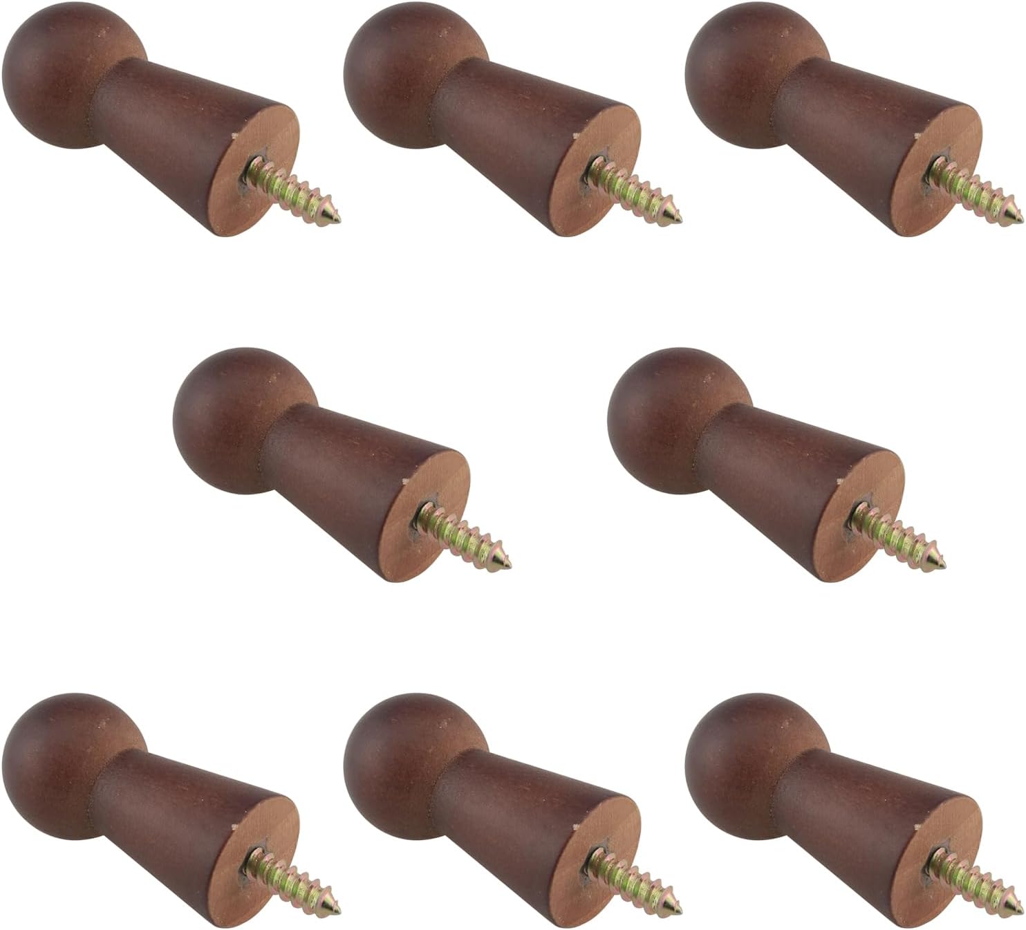8 ganchos para colgar en la parte trasera de la puerta de 27 x 58 pulgadas, color rojo y marrón (con tornillos M6), ganchos de madera para colgar