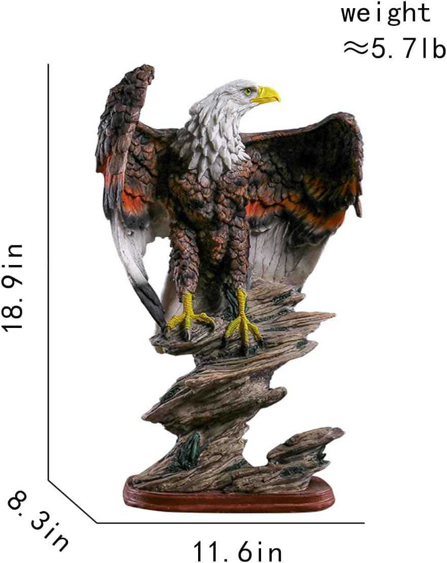 Estatua de simulación animal de águila propagación sus alas decoración del hogar obras de arte de resina