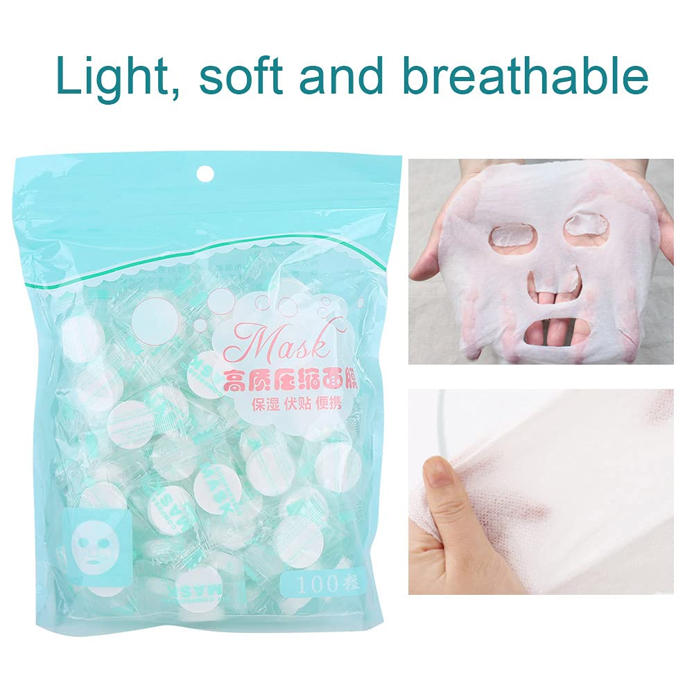 Máscara facial desechable de algodón comprimido, 100 unidades, para el cuidado de la piel, para mujeres, niñas, cuidado de belleza