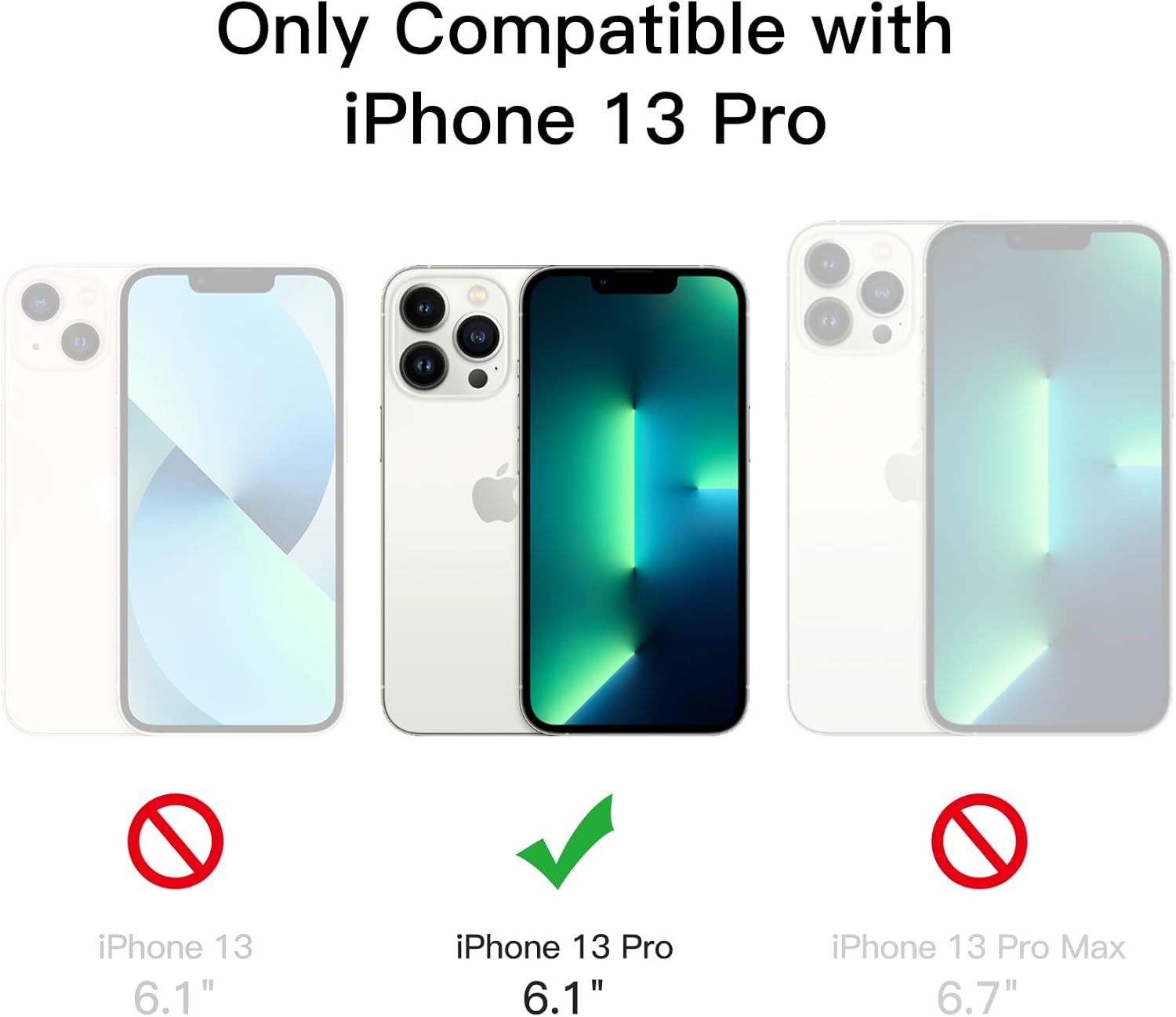 JETech Funda tipo cartera para iPhone 13 Pro de 6.1 pulgadas con soporte para tarjetas, funda protectora de doble capa a prueba de golpes, ranura