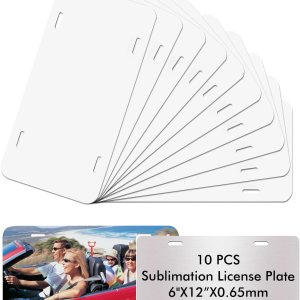 Paquete de 10 placas en blanco de sublimación, etiquetas de aluminio de metal para automóvil, color blanco, transferencia térmica, diseño de imagen Paquete de 10 placas en blanco de sublimación, etiquetas de aluminio de metal para automóvil, color blanco, transferencia térmica, diseño de imagen