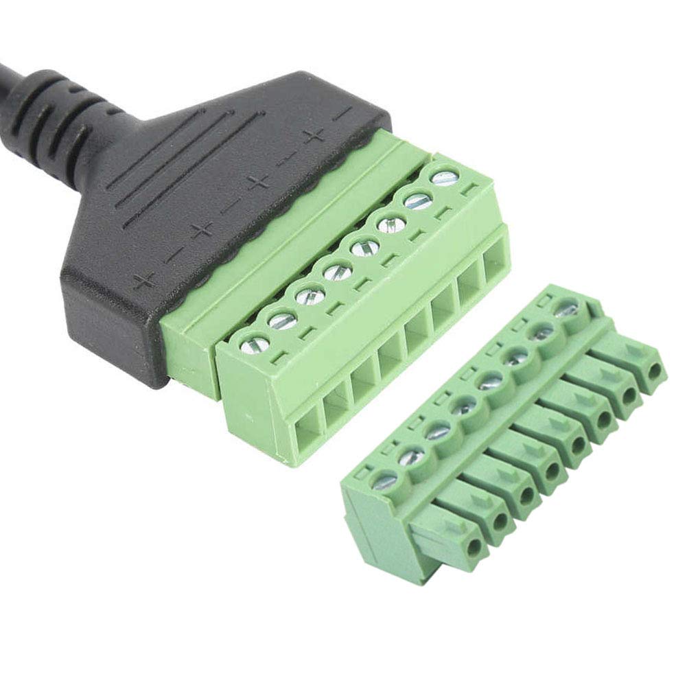 Adaptador de bloque de terminales de tornillo RJ45 macho a 8 pines para extensor Ethernet Cat5 CCTV Internet digital, enchufe RJ45 macho a conector