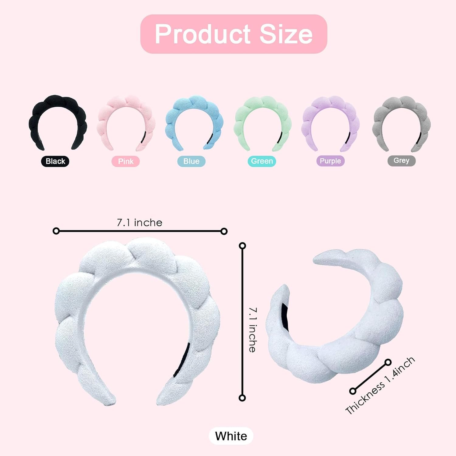 Diadema de spa para mujer, diadema de esponja para lavar la cara, diadema de maquillaje, diademas de cuidado de la piel para eliminación de
