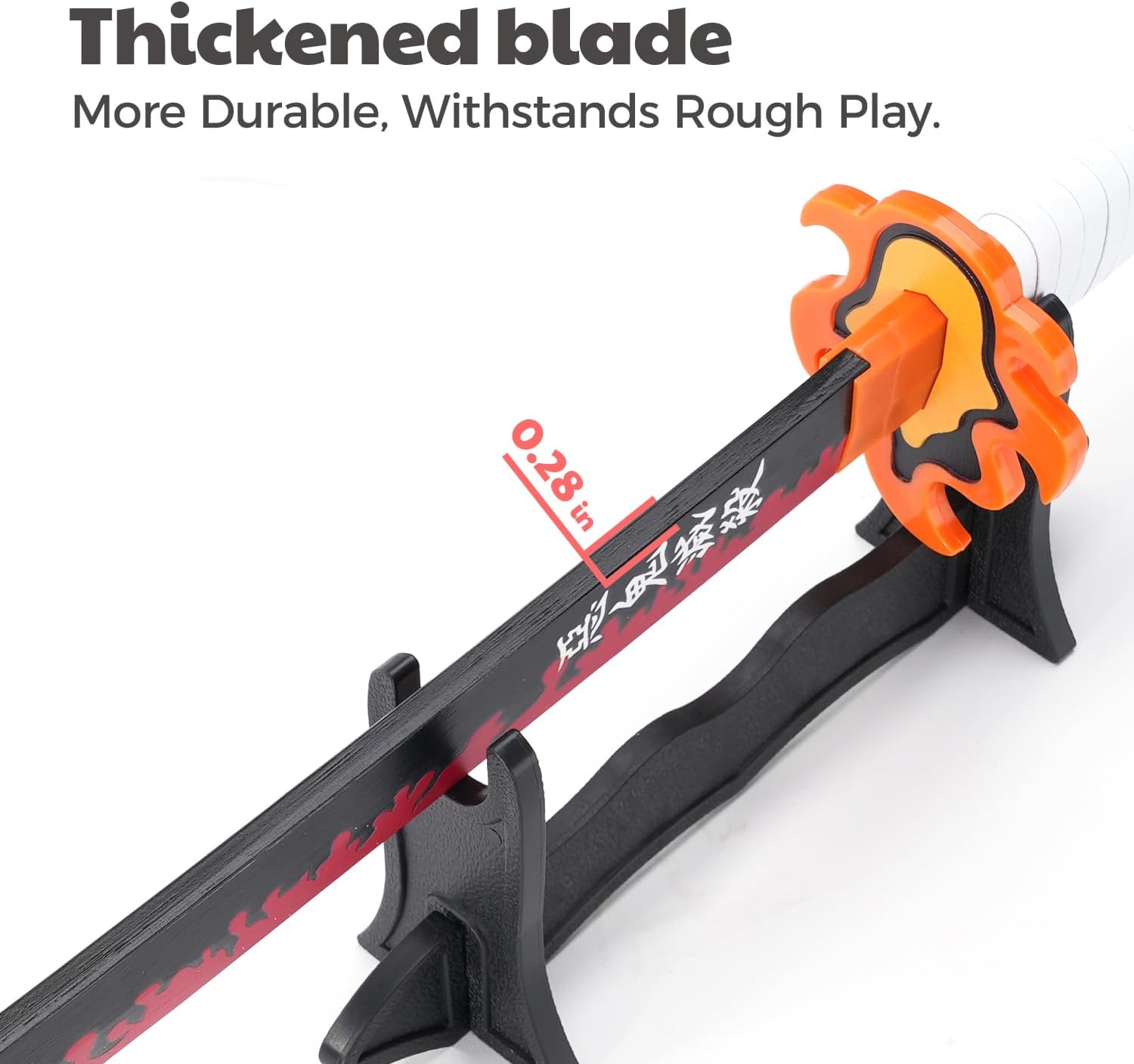 Zisu Espada Demon Slayer  Réplica corta de Katana de cosplay de 23.6 pulgadas para niños, completa con cinturón, soporte y diseño fiel a mostrar,