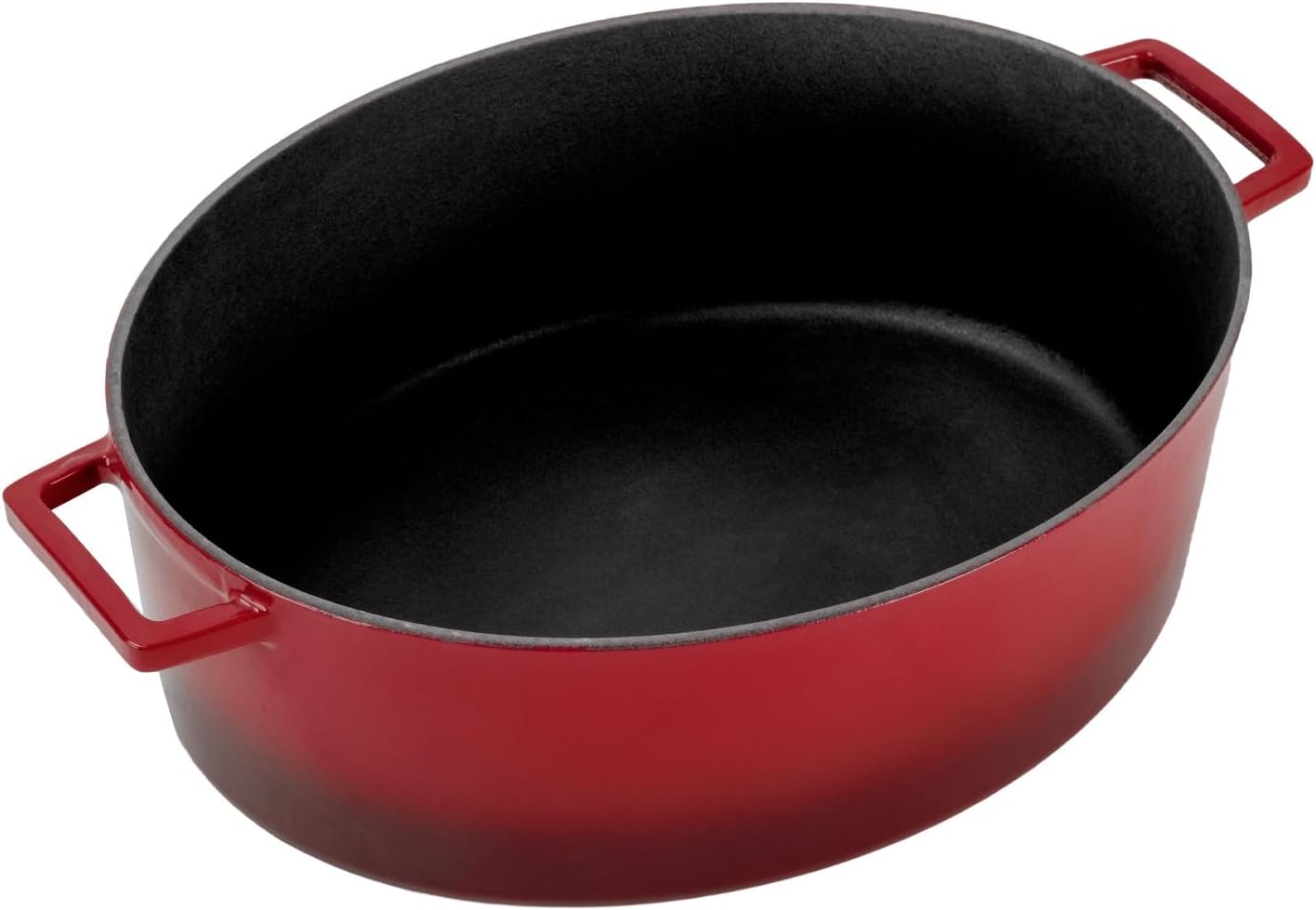 LAVA – Horno holandés de hierro fundido de 6.75 cuartos de galón olla holandesa de forma ovalada multiusos con tres capas de esmalte recubiertas con