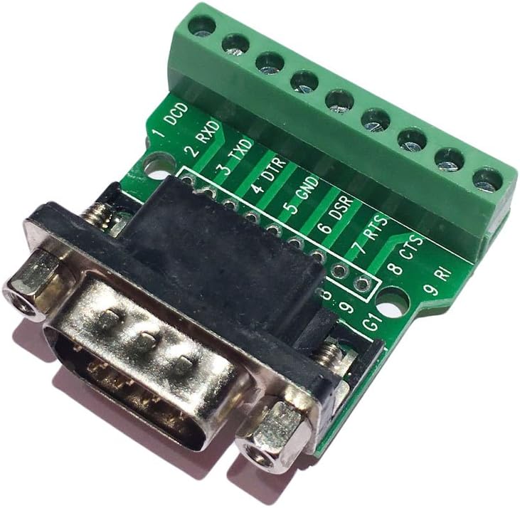 Sysly DB9 RS232 D SUB Adaptador macho a 9 posiciones Terminal Breakout Board 2Pcs