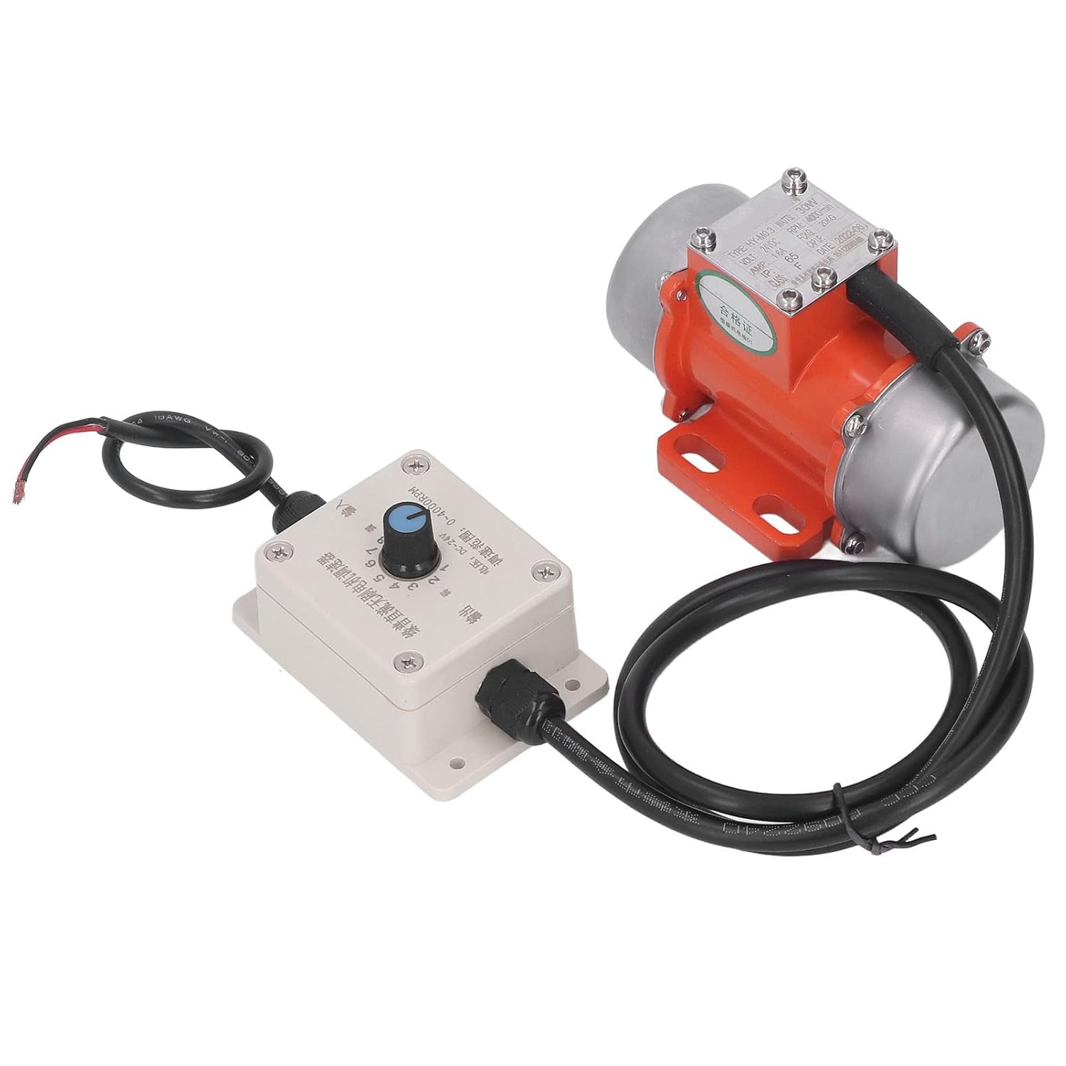 Hilitand Motor de vibración DC fuerza excitante pequeño motor eléctrico con controlador de velocidad sin escobillas 30W 4000RPM DC 12V 2.1A