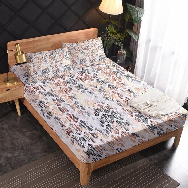 Sábanas con estampado de leopardo tamaño Queen  Sábanas vintage de 4 piezas y bolsillo profundo de 16 pulgadas, sábanas de microfibra suave de 600
