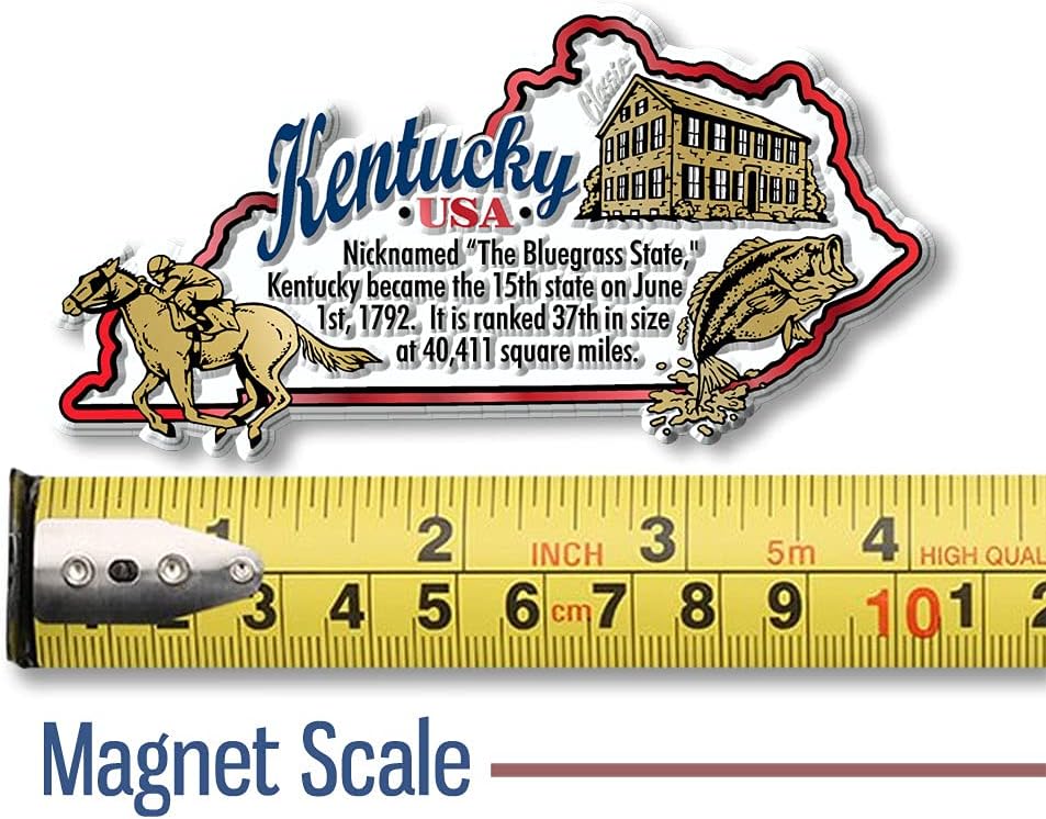 Imán de Kentucky Information State de Classic Magnets, 4.1 x 2.1 pulgadas, recuerdos coleccionables fabricados en los Estados Unidos