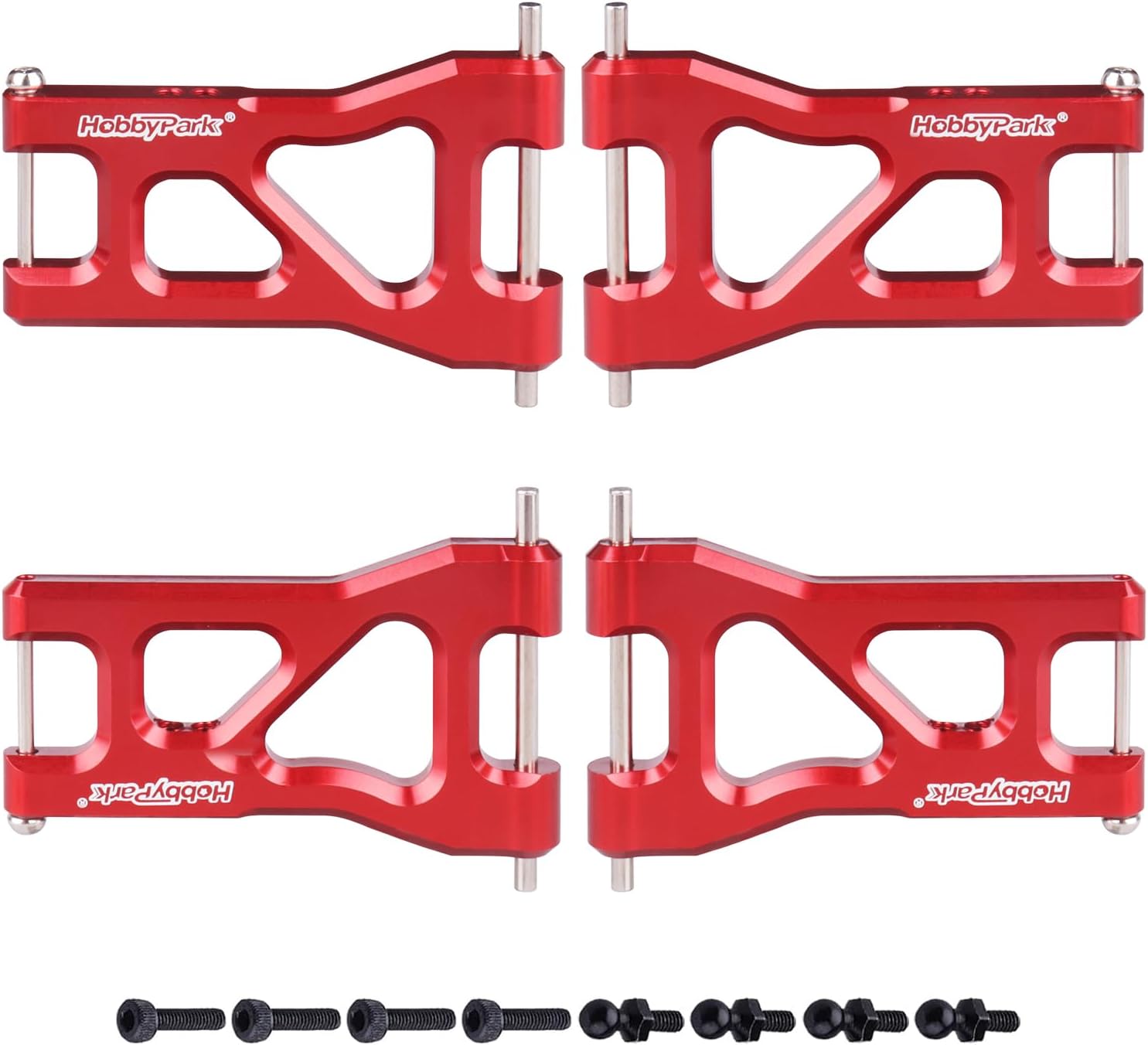 Hobbypark Juego de brazos de suspensión de aluminio (delanteros y traseros) para Traxxas 118 LaTrax Teton Upgrades Desert Prerunner, piezas de