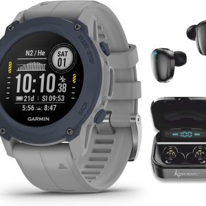 Garmin Descent G1 – Computadora de buceo resistente, múltiples modos de buceo con paquete Wearable4U (+auriculares negros, gris polvo) Garmin Descent G1 – Computadora de buceo resistente, múltiples modos de buceo con paquete Wearable4U (+auriculares negros, gris polvo)