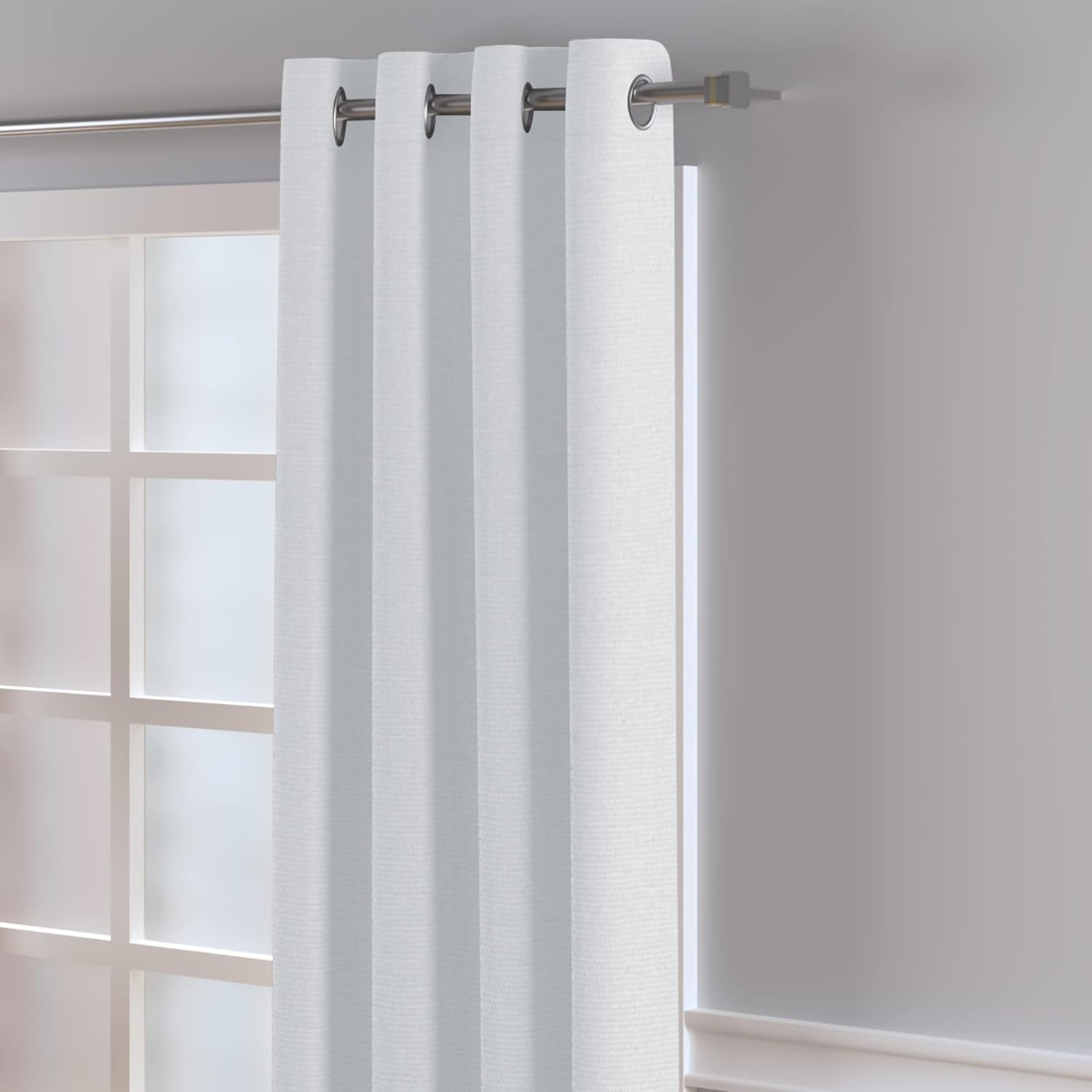 Cortinas de algodón largas y duraderas con ojales y 2 paneles de 108 pulgadas de largo x 50 pulgadas de ancho, color blanco, cortina de fondo
