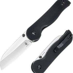Kizer Cuchillo plegable de caballito de mar, hoja de acero 9Cr18MoV de 3.03 pulgadas, cuchillo de bolsillo negro G10 con abridor de perno de pulgar, Kizer Cuchillo plegable de caballito de mar, hoja de acero 9Cr18MoV de 3.03 pulgadas, cuchillo de bolsillo negro G10 con abridor de perno de pulgar,
