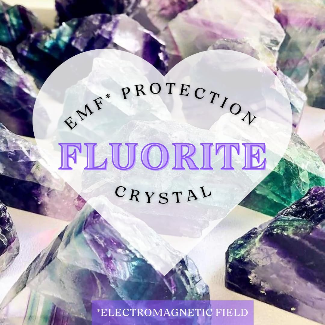 Grips by CRYSTALFY Rainbow Fluorite Gold Edge – Soporte para teléfono y soporte para teléfono con cristal auténtico, piedras preciosas naturales