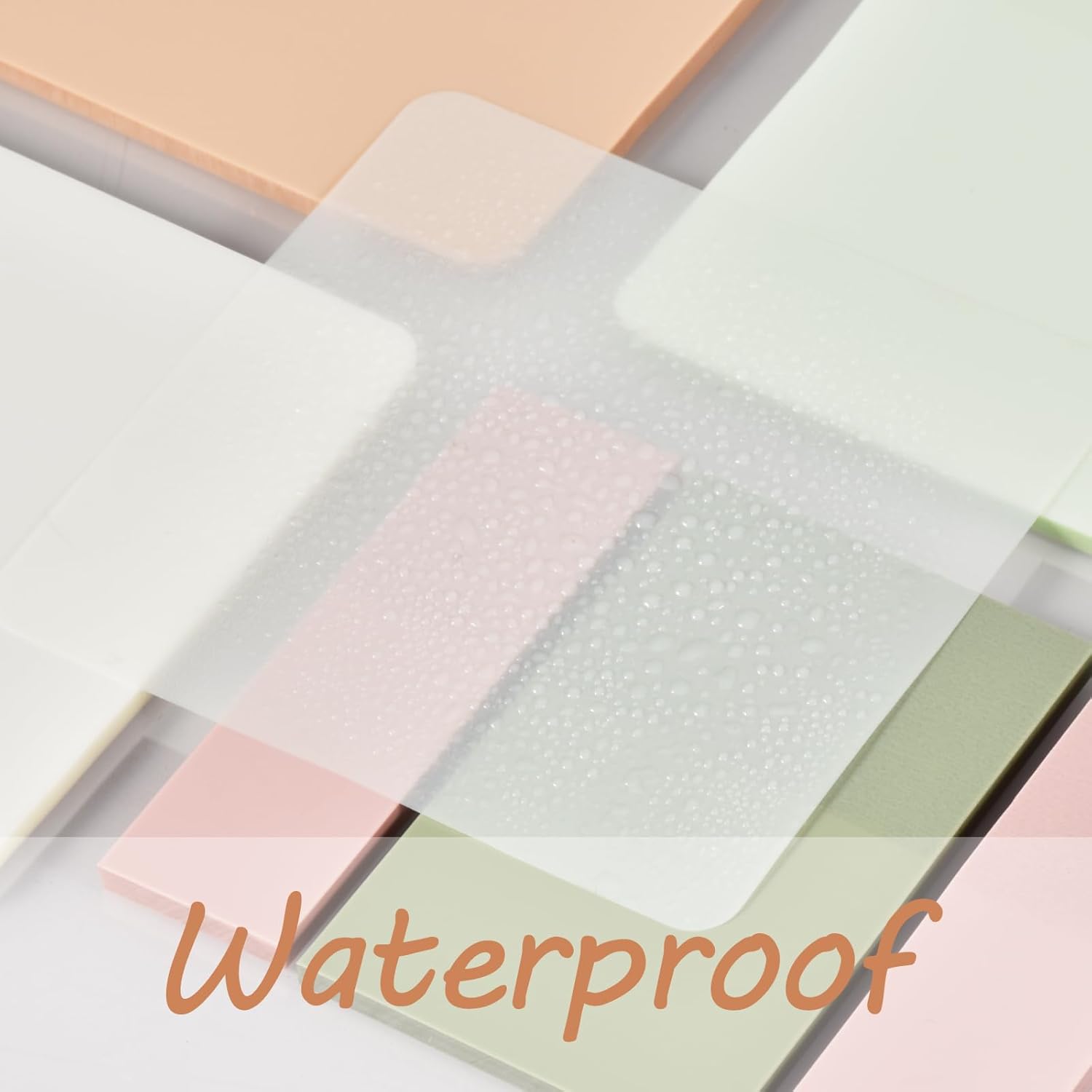 BAYTORY 1300 hojas de notas adhesivas transparentes pastel, transparente, impermeable, 3 x 3 pulgadas, bloc de notas transparente, pestañas de