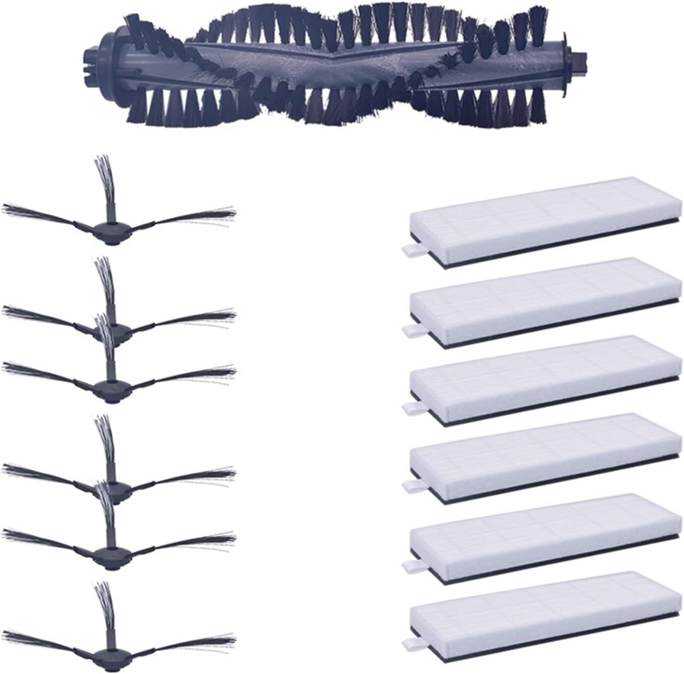 1 cepillo + 6 filtros HEPA + 6 esponjas + 10 cepillos laterales, compatible con accesorios de aspiradora robótica ILIFE, compatible con Polaris,