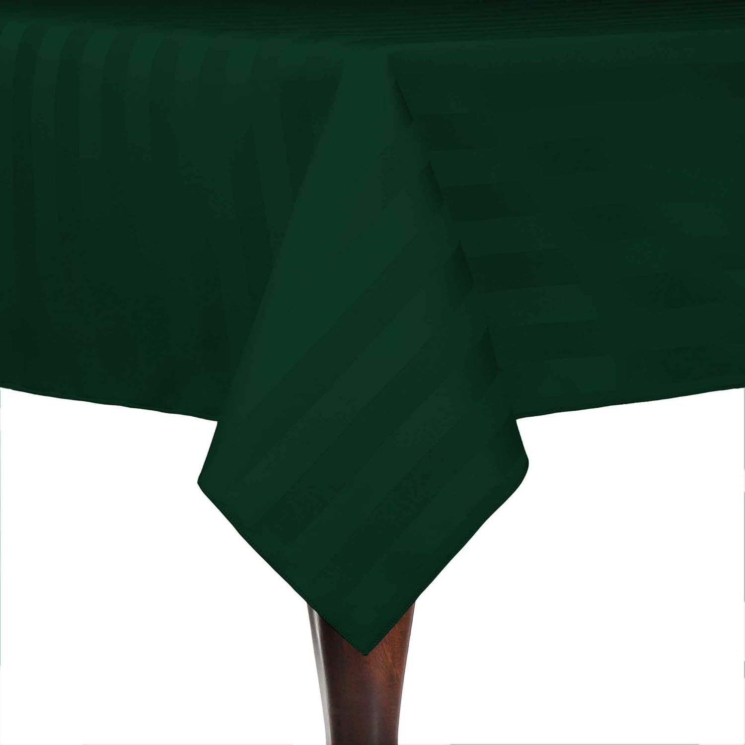 ULTIMATE TEXTILE Mantel rectangular de rayas satinadas de 48 x 72 pulgadas, color verde bosque