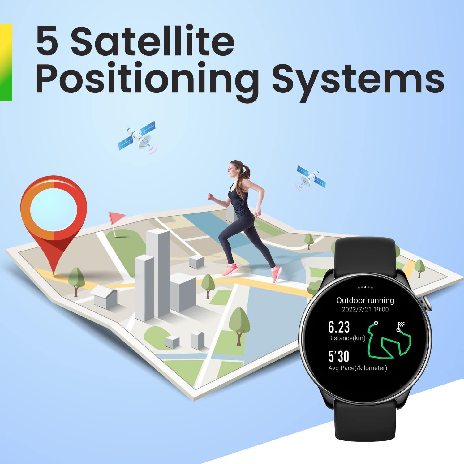 Amazfit GTR – Mini reloj inteligente para mujer, batería de 14 días, deportivo con GPS, 5 sistemas de posicionamiento satélite, rastreador de
