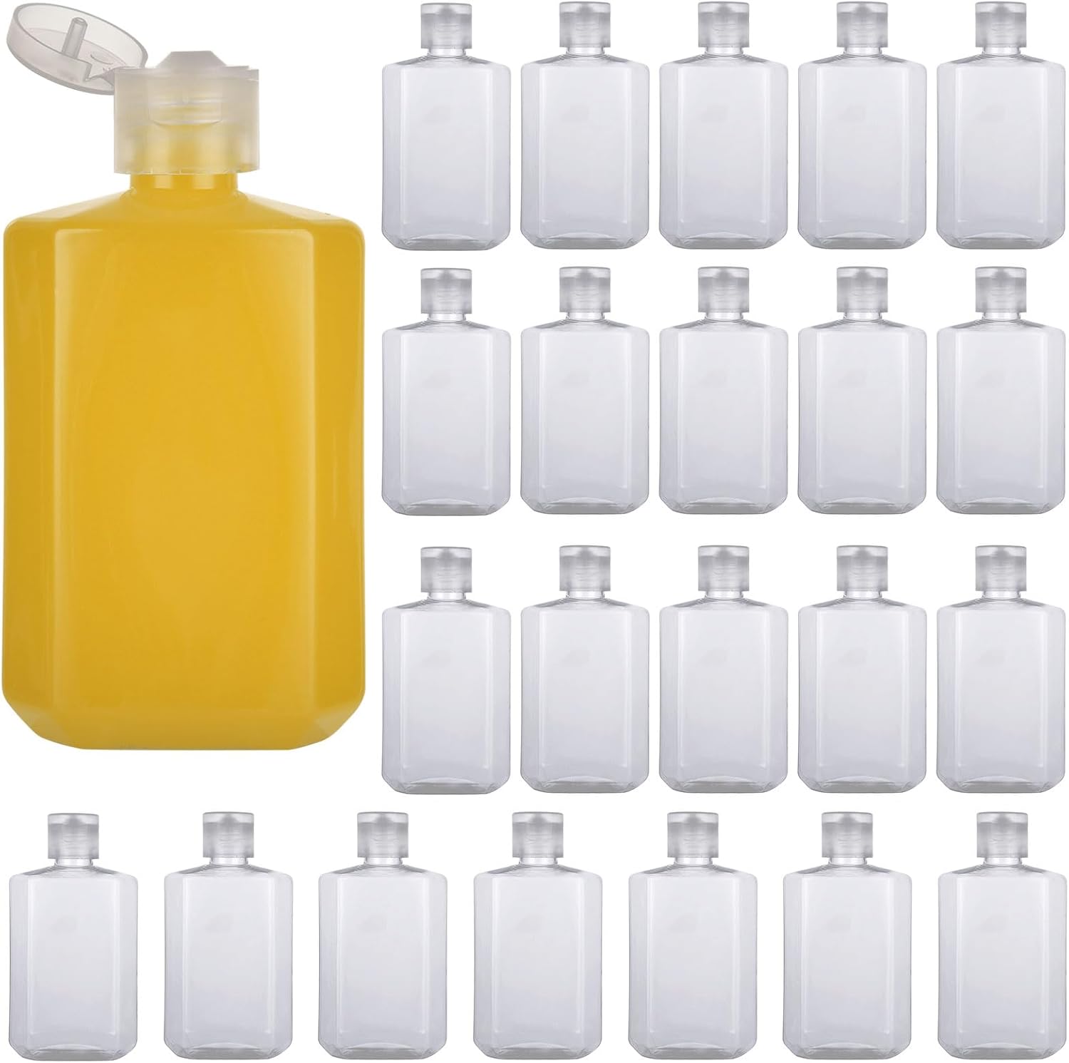 APACALI Paquete de 30 botellas de plástico de 4 onzas para artículos de tocador, recipientes vacíos transparentes recargables de viaje de 4.1 fl oz