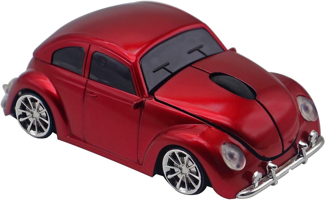 Aikchi Ratón inalámbrico para coche deportivo, ratón óptico 3D para computadora portátil de escritorio, ratones de computadora para JKC (rojo)