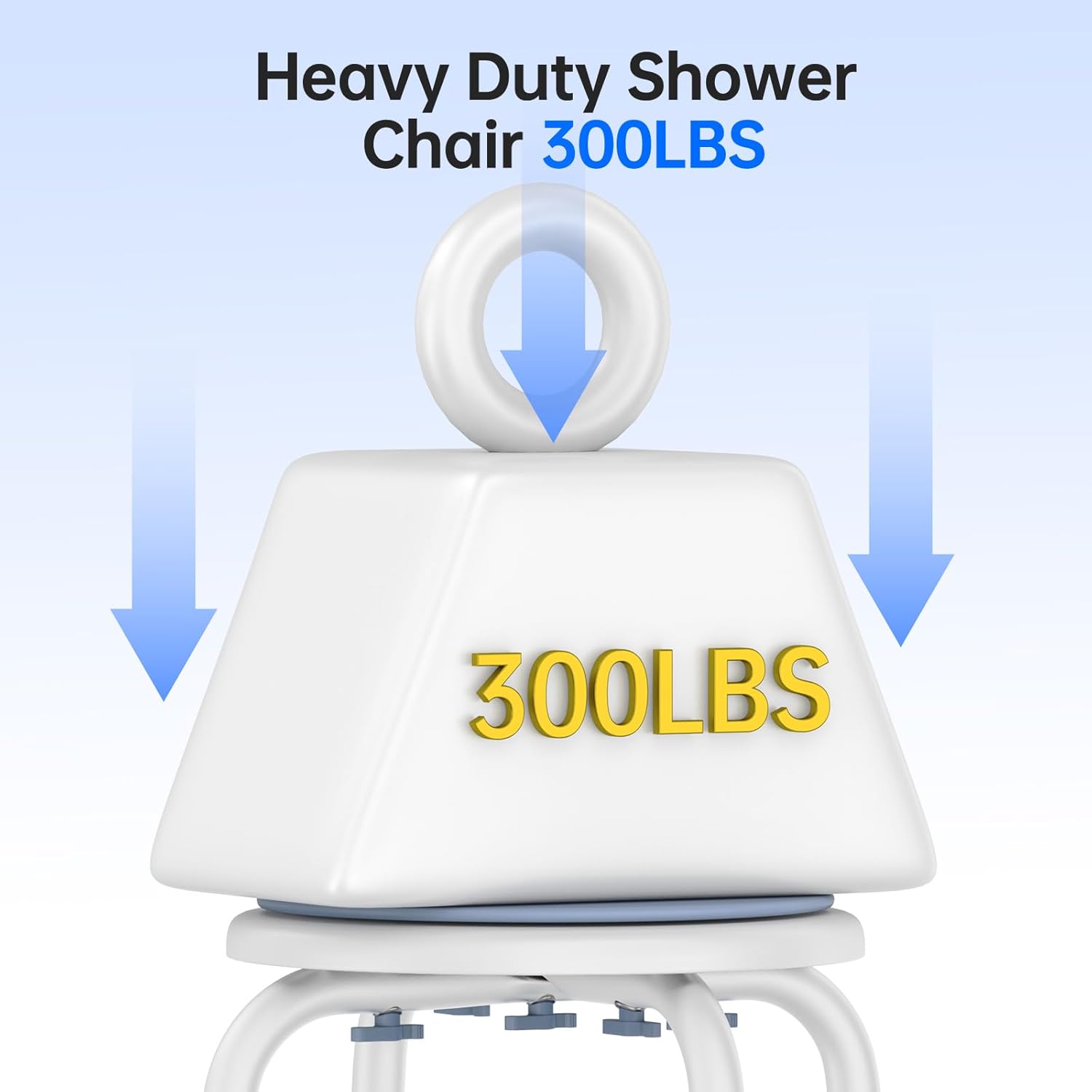 DELOG Silla de ducha giratoria de 360 grados, 300 libras, taburete de ducha giratorio para herramienta de ducha interior, asiento de ducha ajustable