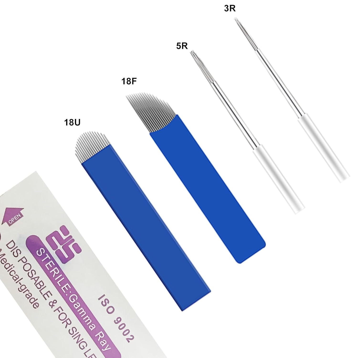 Faat3 Coi4 Bolígrafo Microblading, suministros de microblading de doble cara, 5 unidades, mango de microhoja con cuchillas de microblading