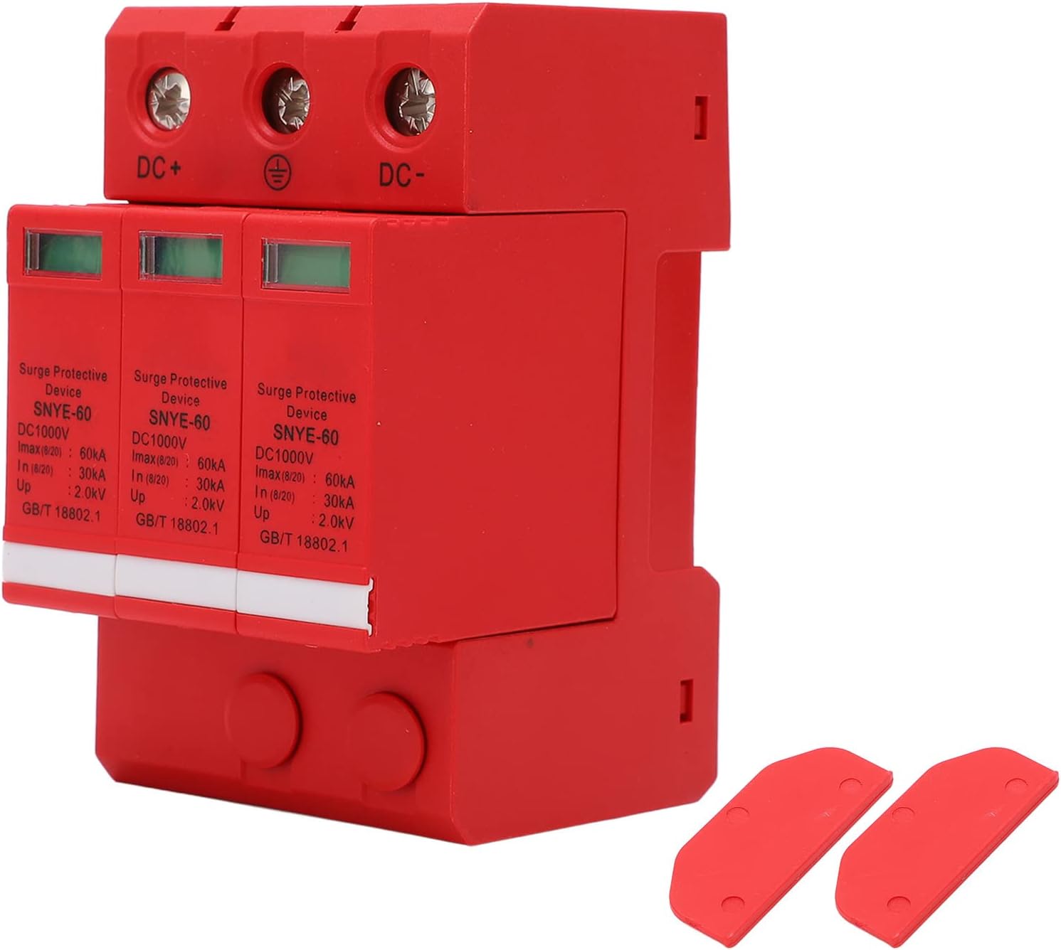 Dispositivo de protección contra sobretensiones DC 1000V 2P3P 3060KA Riel guía Protector de pararrayos de voltaje Módulo de protección electrónica