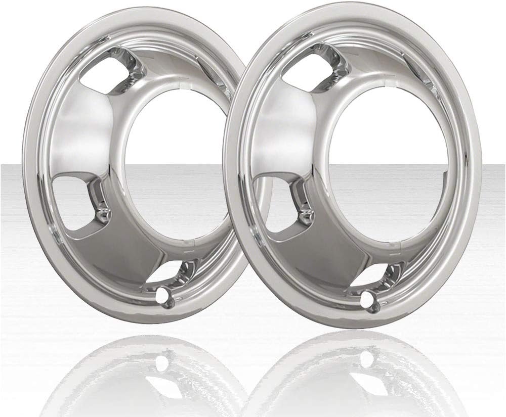 Auto Reflections Juego de 2 simuladores de rueda delantera de 17″ con 5 agujeros para Dodge Ram 3500 2003-2018 – Cromo