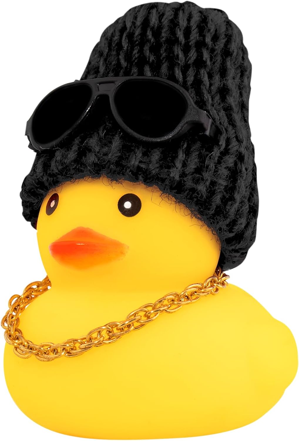 wonuu Adornos de pato de goma para automóvil, decoración de tablero de automóvil de pato amarillo con casco de hélice para decoración navideña y