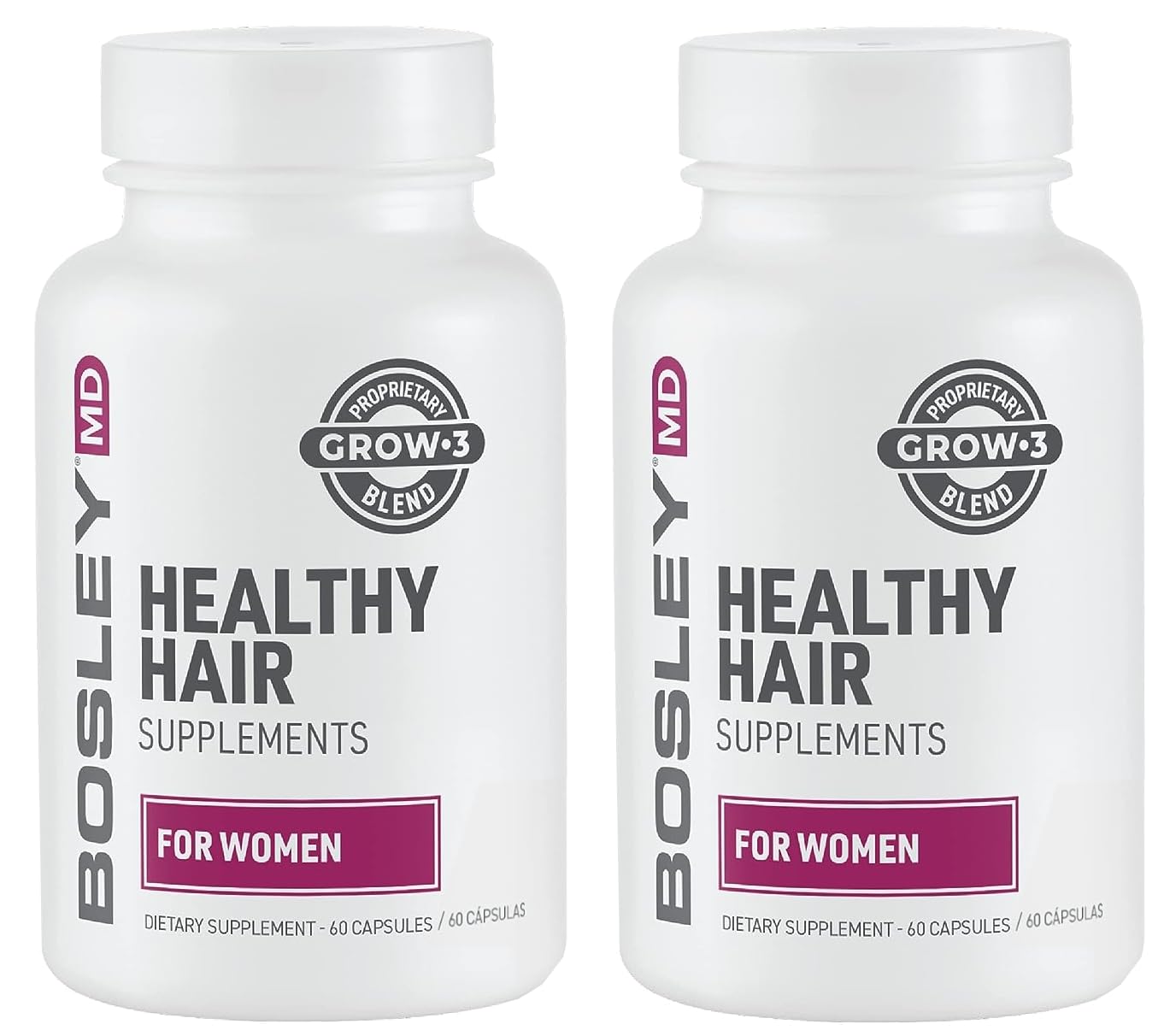 BosleyMD Suplementos saludables para el crecimiento del cabello con bloqueadores DHT para mujeres y hombres para un cabello más grueso, más lleno y