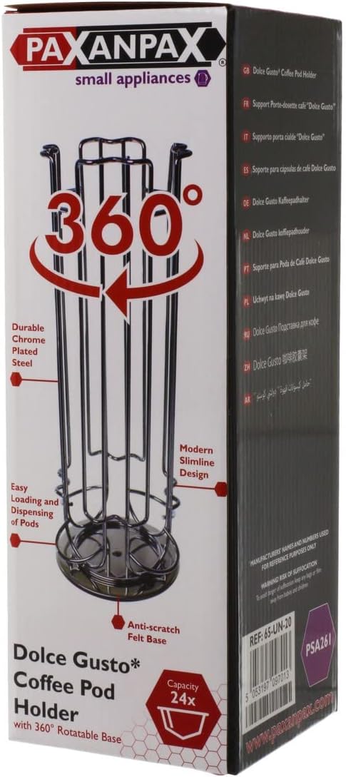 Paxanpax Soporte para cápsulas de café Dolce Gusto, 24 piezas con base giratoria de 360