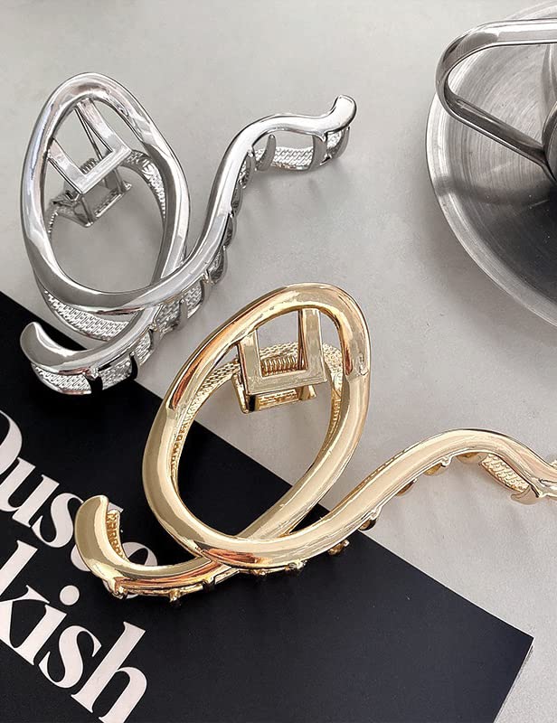 Pinzas para el cabello para mujer, paquete de 4 pinzas grandes de metal de 4 pulgadas, pinzas de pelo perfectas para mujeres y más delgadas, peinado