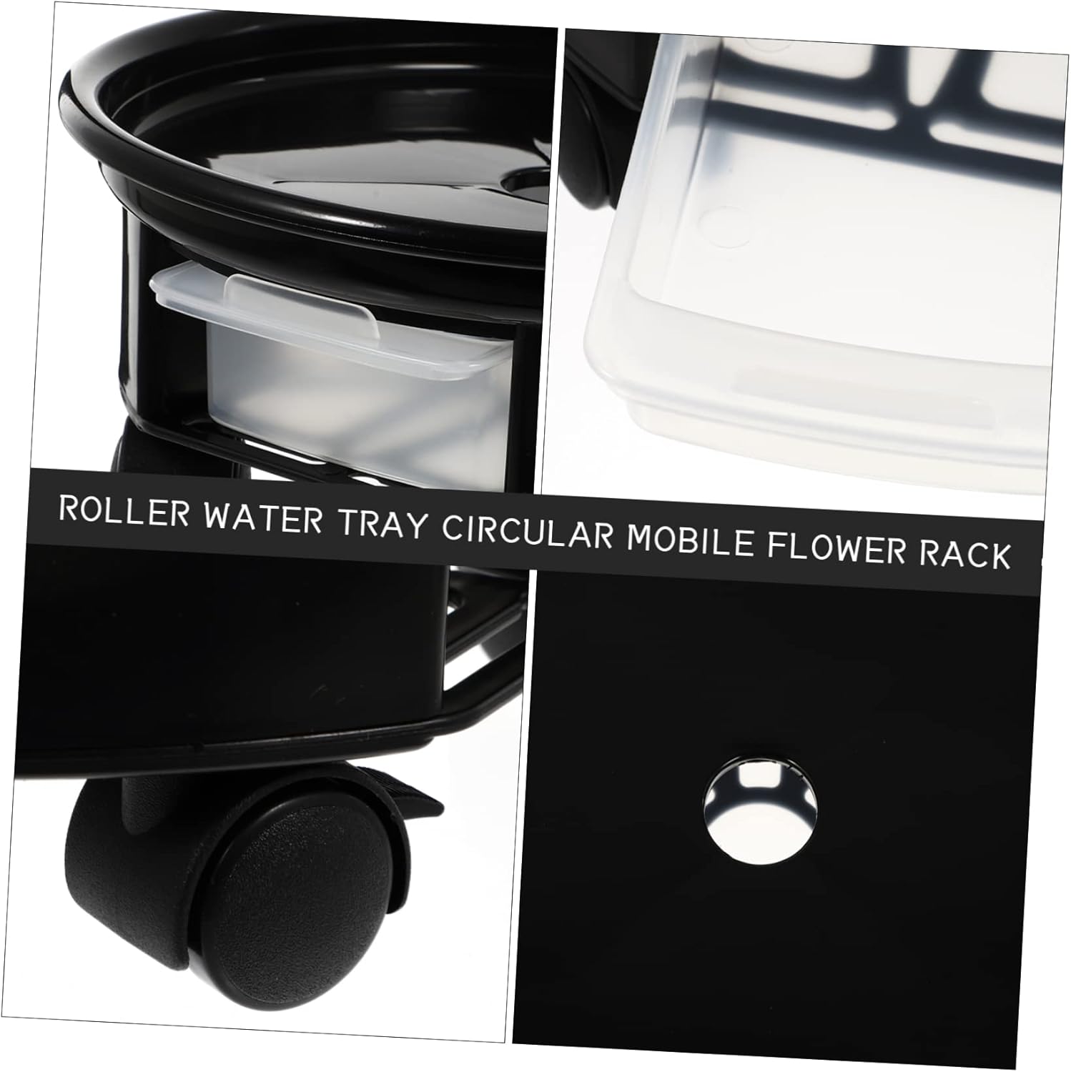 YARNOW 2 bandejas para macetas para plantas, macetas para plantas al aire libre, carros con ruedas, soporte para macetas resistente, estante rodante