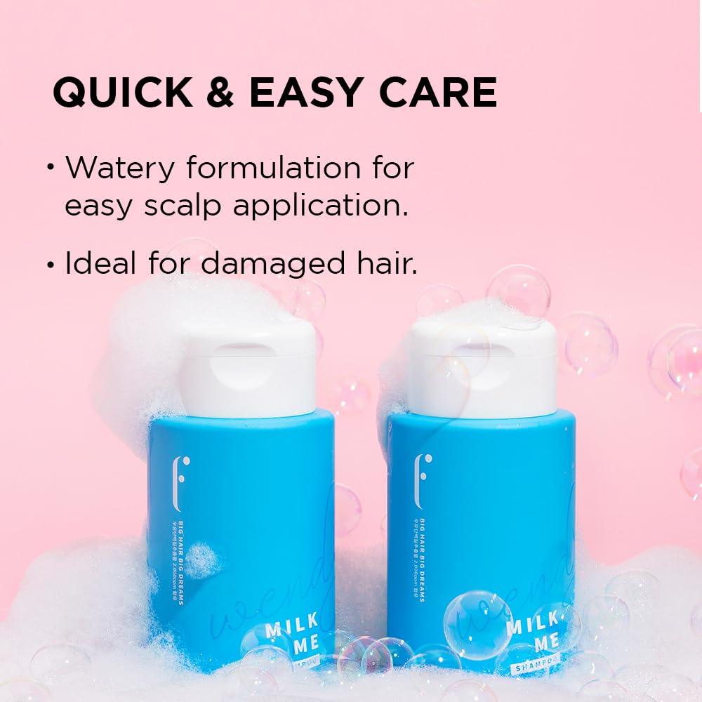 MILK ME SHAMPOO  Producto diario para el cuidado de las proteínas para el cabello reparador hidratante voluminizador para cabello seco dañado con