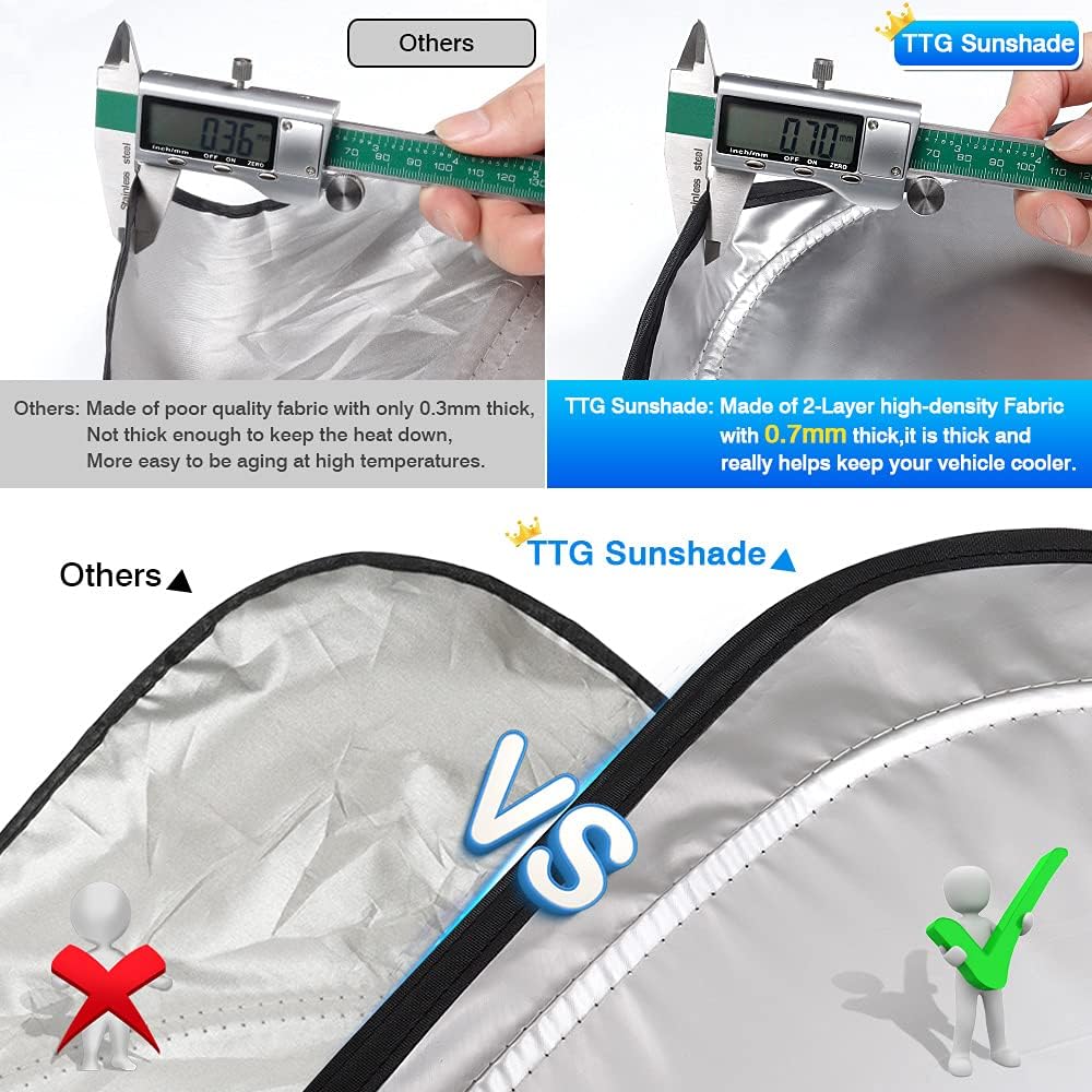 T TGBROS Ajuste personalizado para parasol de parabrisas Toyota RAV4 2019-2023 2019 – 2023, protector solar plegable, cubierta de poliéster