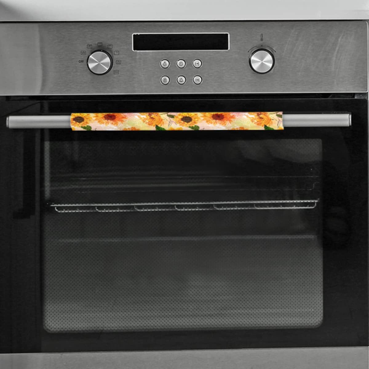 Pardick Juego de 2 fundas para manija de puerta de refrigerador, diseño floral, floral, lavable, para nevera, lavavajillas, Mocrowave, horno,