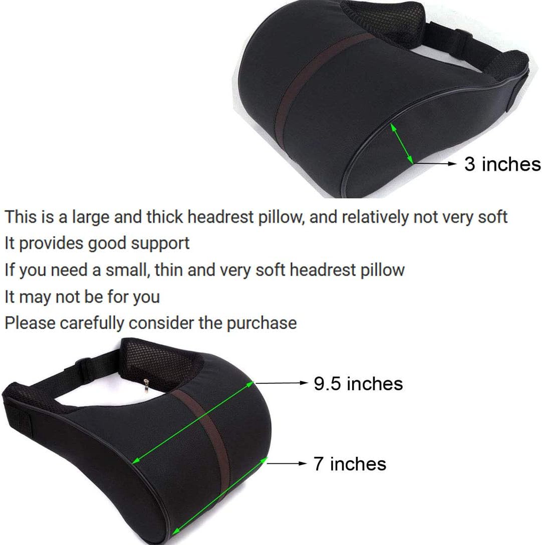 Almohada de apoyo para el cuello del asiento del automóvil, piel sintética suave + espuma viscoelástica, almohadilla de apoyo para la cabeza para