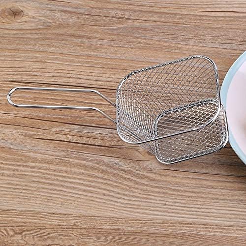 Cesta para freidora de alambre de 8 piezas, mini chips de acero inoxidable, cestas para freír alimentos, colador de presentación de alimentos,