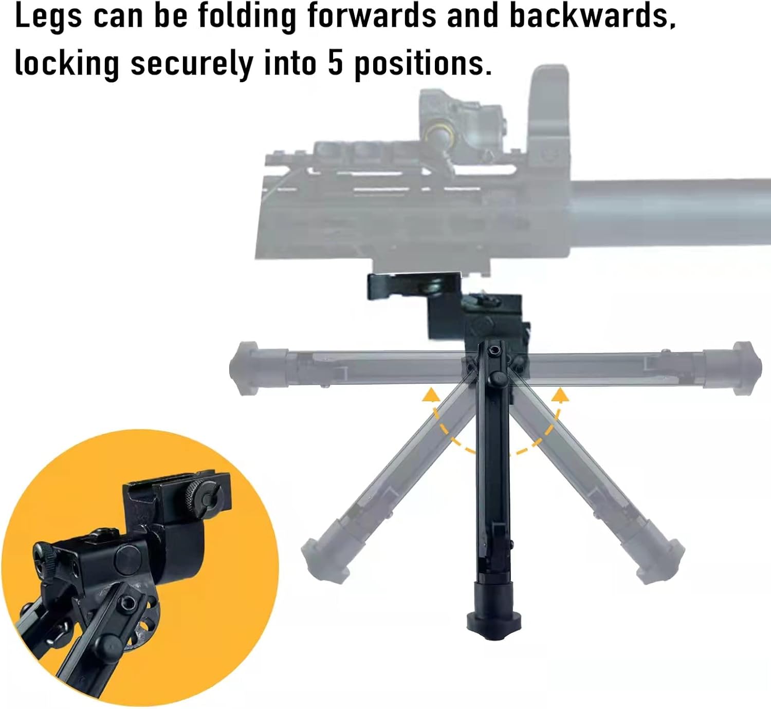 WoStride – Bipod para rifle táctico ajustable de 7 a 9 pulgadas, compatible con Picatinny & Weaver adaptador de liberación rápida para disparos,