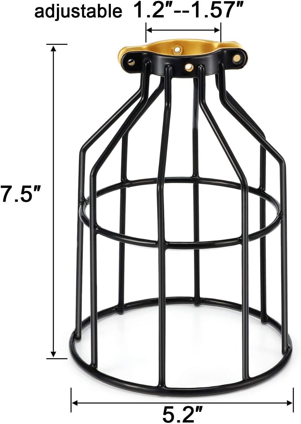 Jaula de protección de lámpara de metal de estilo vintage industrial para luces colgantes y soportes de lámpara vintage negro (1)