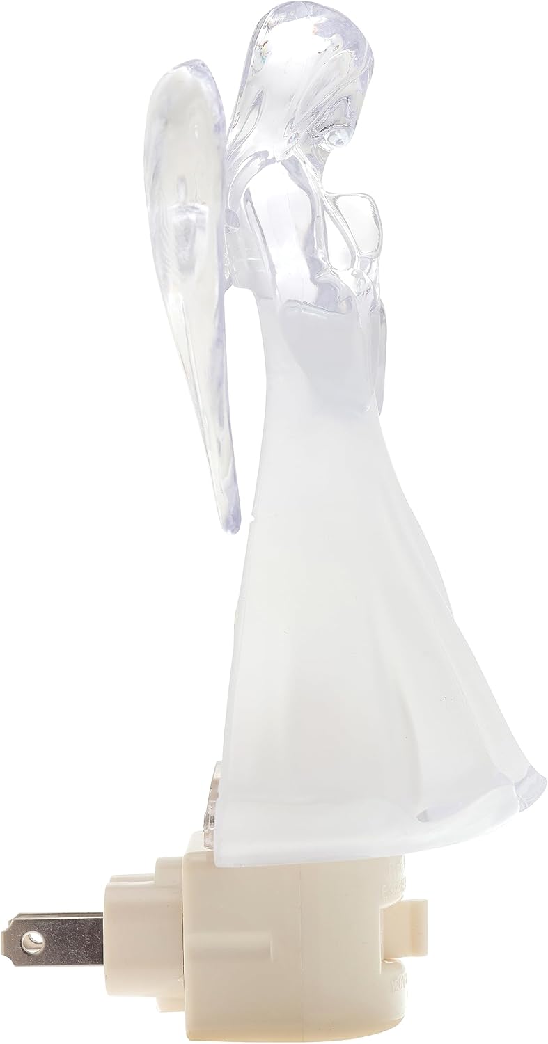 Creative Hobbies Luz nocturna Heavenly Glow Angel – Incluye 5 W C7 y enchufe giratorio con interruptor de encendidoapagado