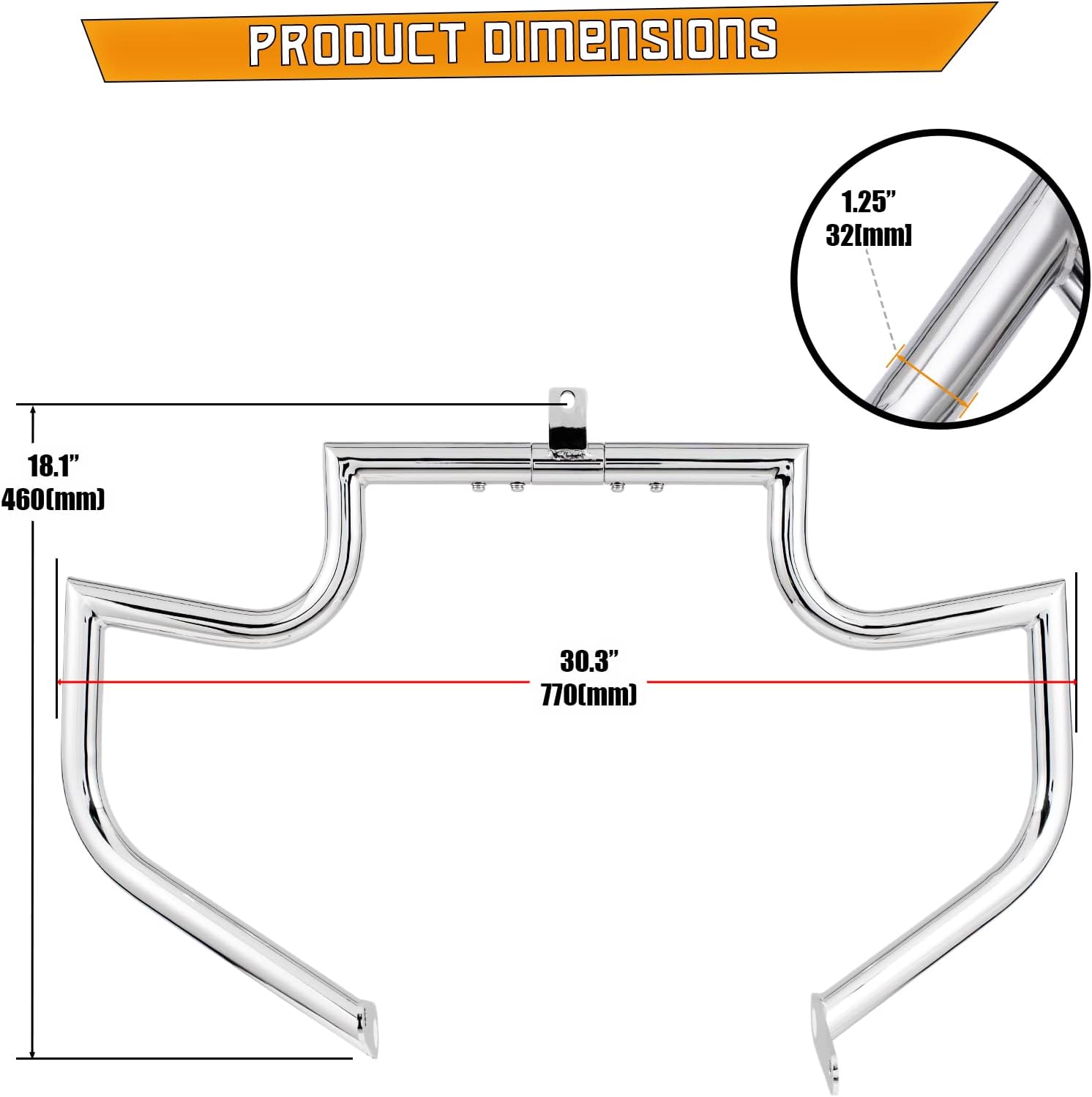 Barra de choque para Honda 750 VT750 VT750C VT400 Shadow Aero Phantom Spirit (plateado)