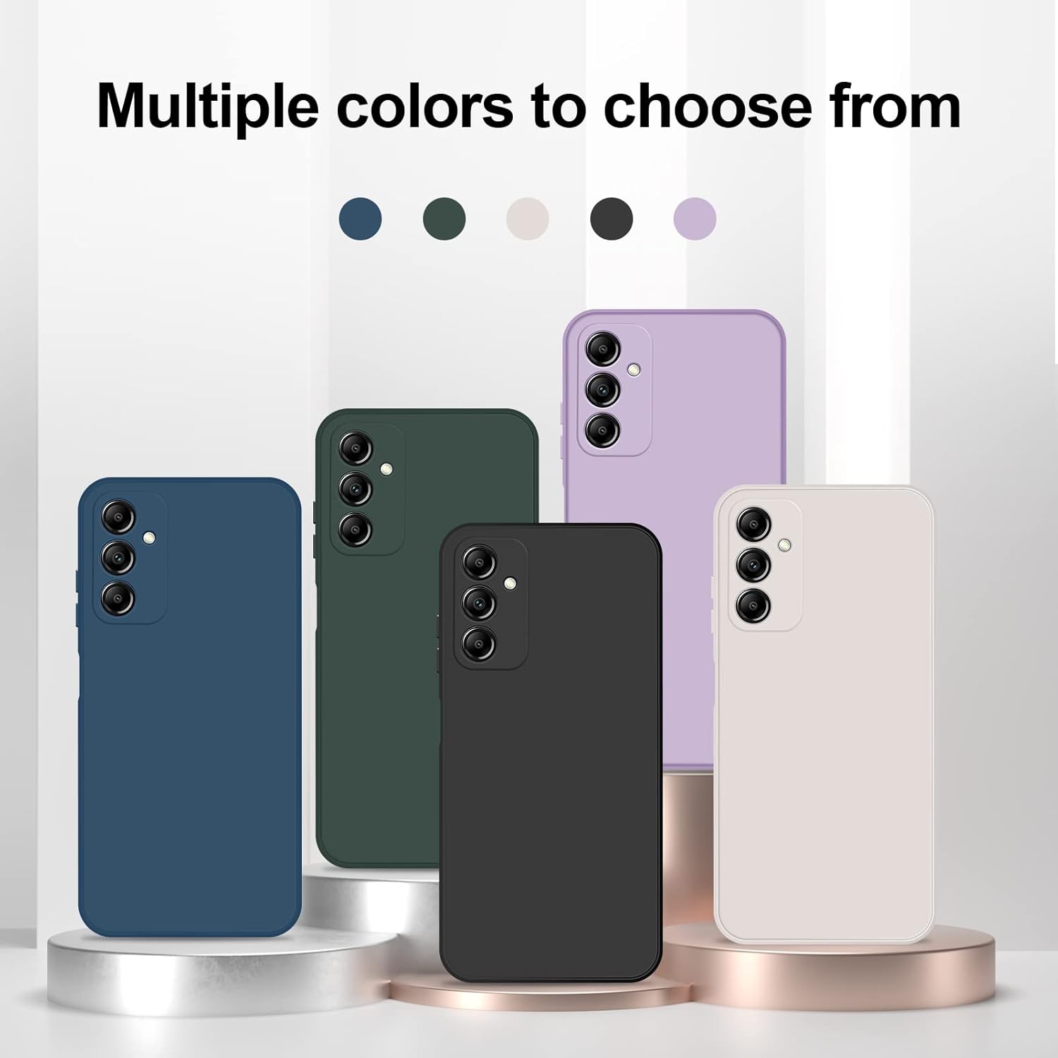 Funda de silicona compatible con Samsung Galaxy A14 5G4G, cuerpo completo, sedosa, suave al tacto, con protección para cámara, a prueba de golpes,
