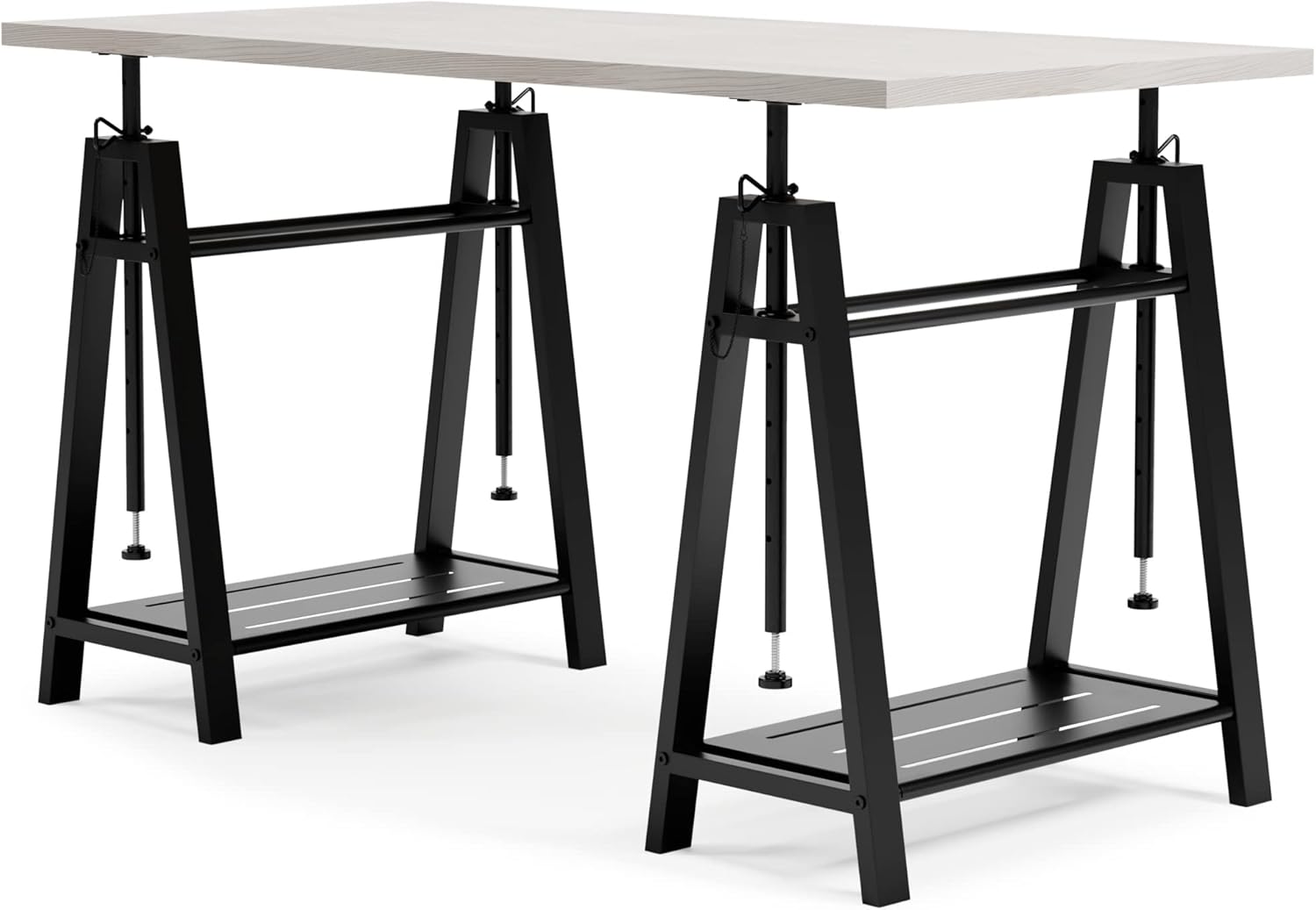 Signature Design by Ashley Bayflynn – Escritorio de altura ajustable, color blanco y negro