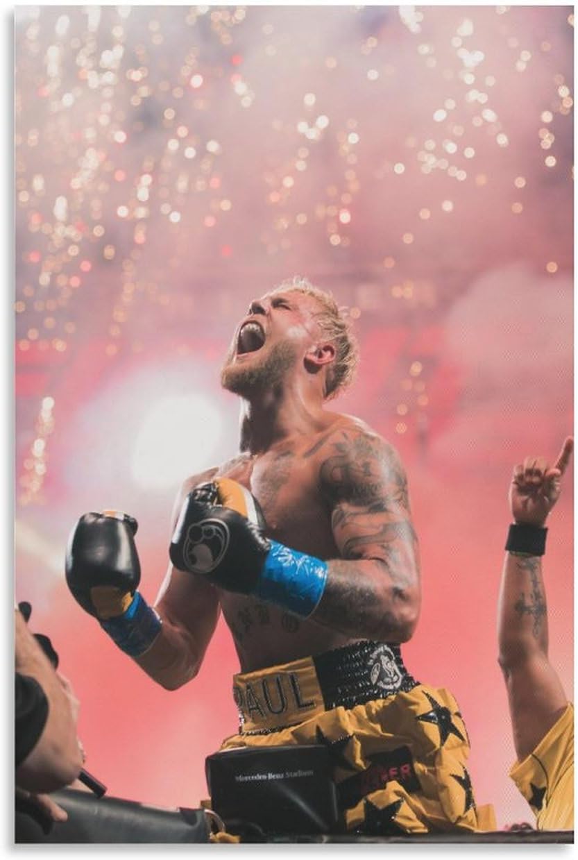 Póster motivacional de Jake Paul Sports Star Boxing, póster motivacional para gimnasio, regalo de estrellas para fanáticos, obras de arte, póster de