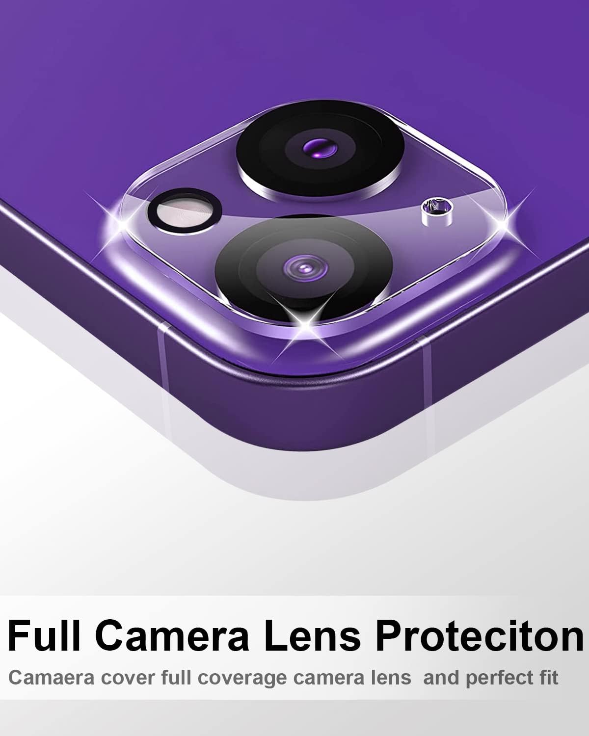 Paquete de 3 protectores de lente de cámara compatibles con iPhone 14 Plus y iPhone 14, vidrio templado 9H, antiarañazos, Ultra HD, fundas de cámara