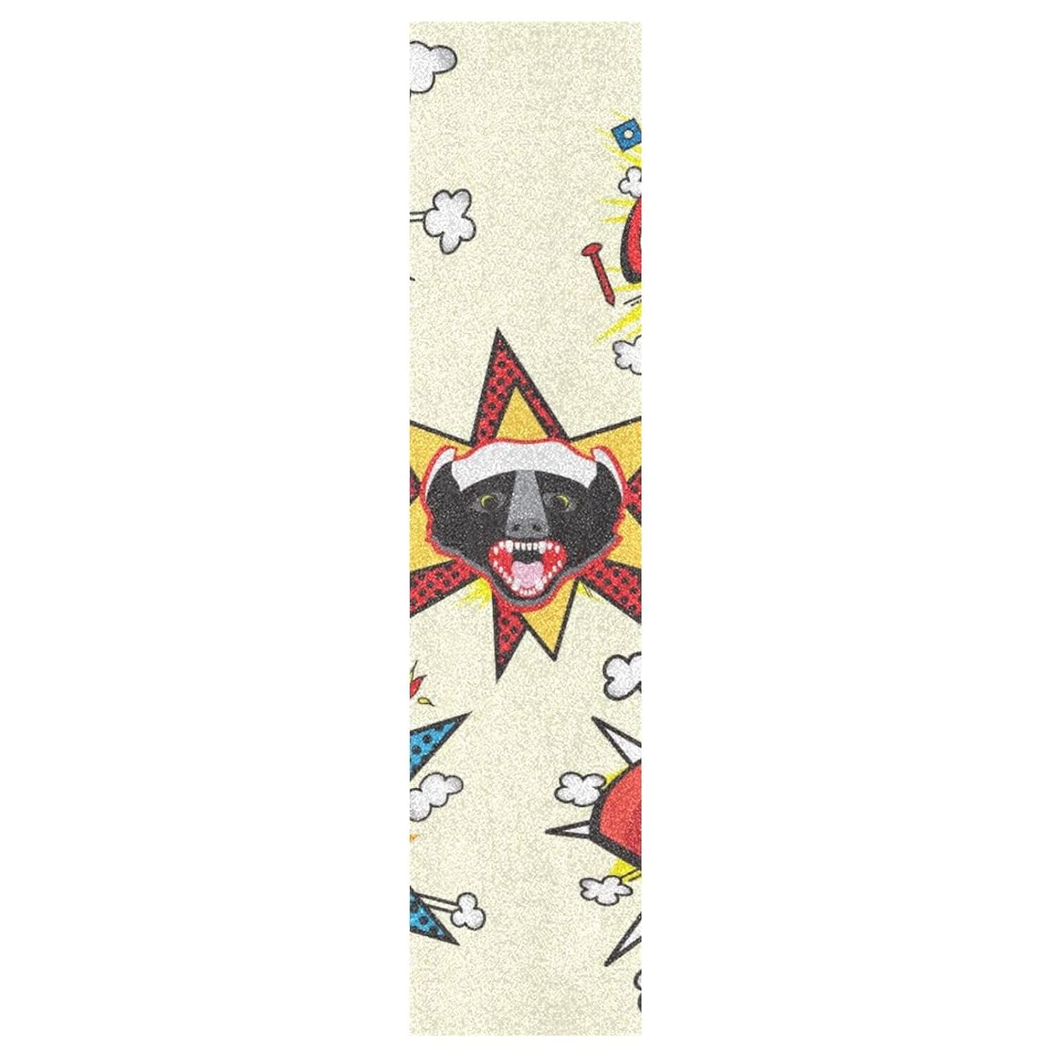 Boom – Cinta de agarre impermeable para patineta, antideslizante, 33.1 x 9.1 pulgadas, papel de lija