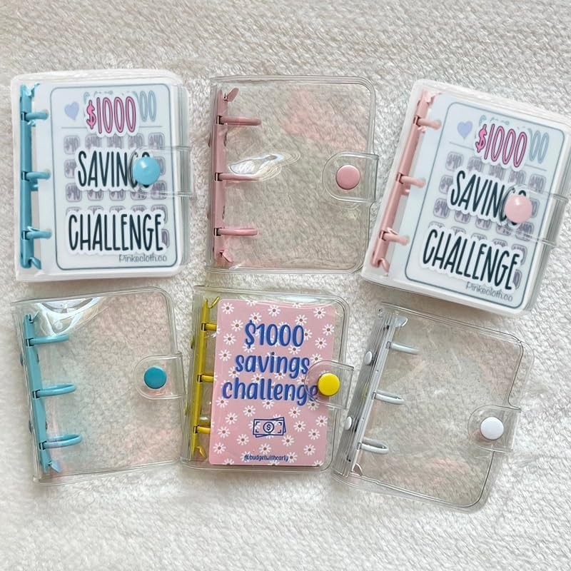 Carpeta de desafío de ahorro de 1000 unidades, carpeta de ahorro de dinero, desafío de ahorro de dinero, desafío de ahorro de sobre, mini carpeta de