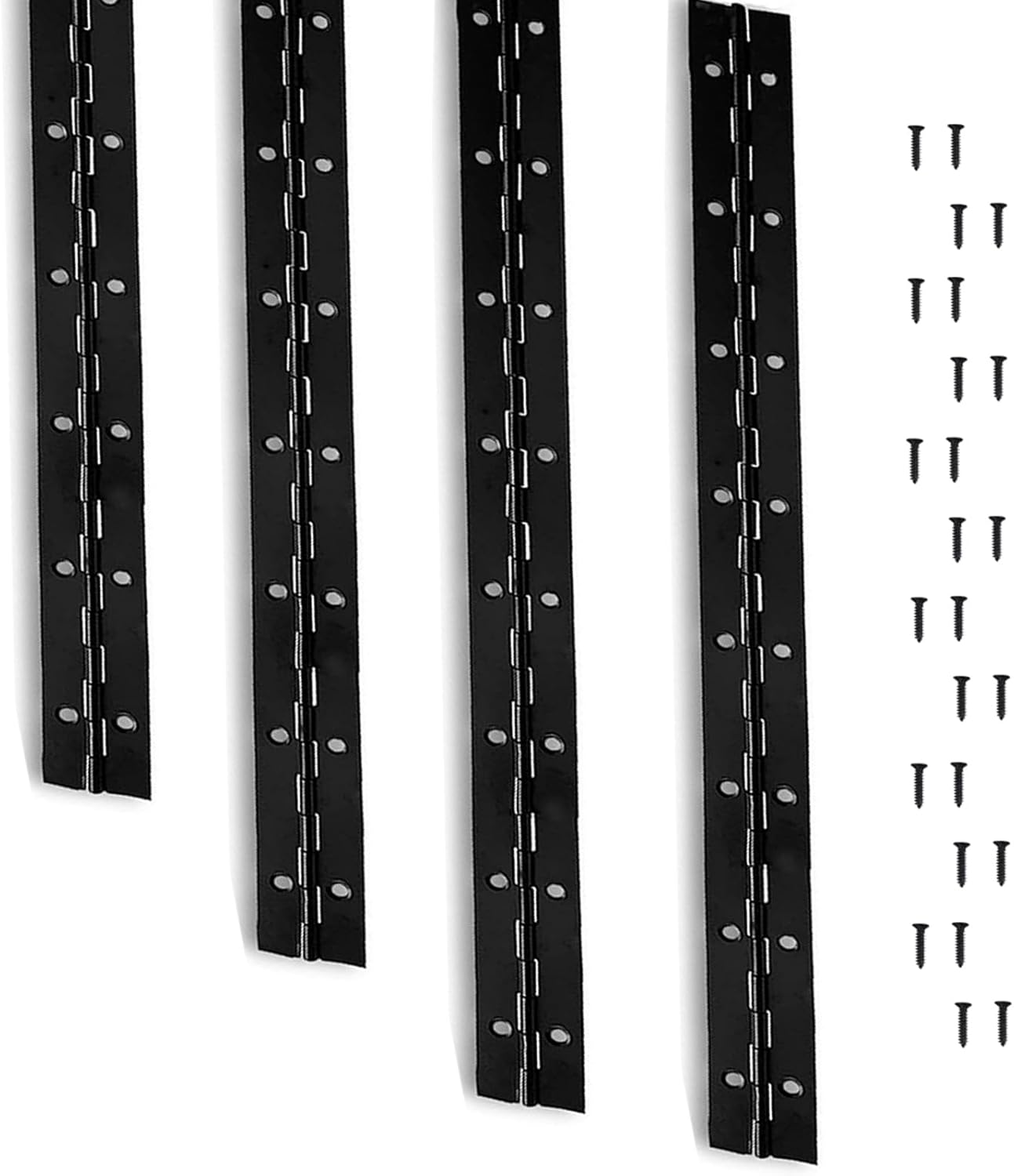 4 bisagras de piano de alta resistencia de 16 pulgadas, 0.05 pulgadas de grosor, 2 pulgadas de ancho abierto, acero inoxidable negro continuo y
