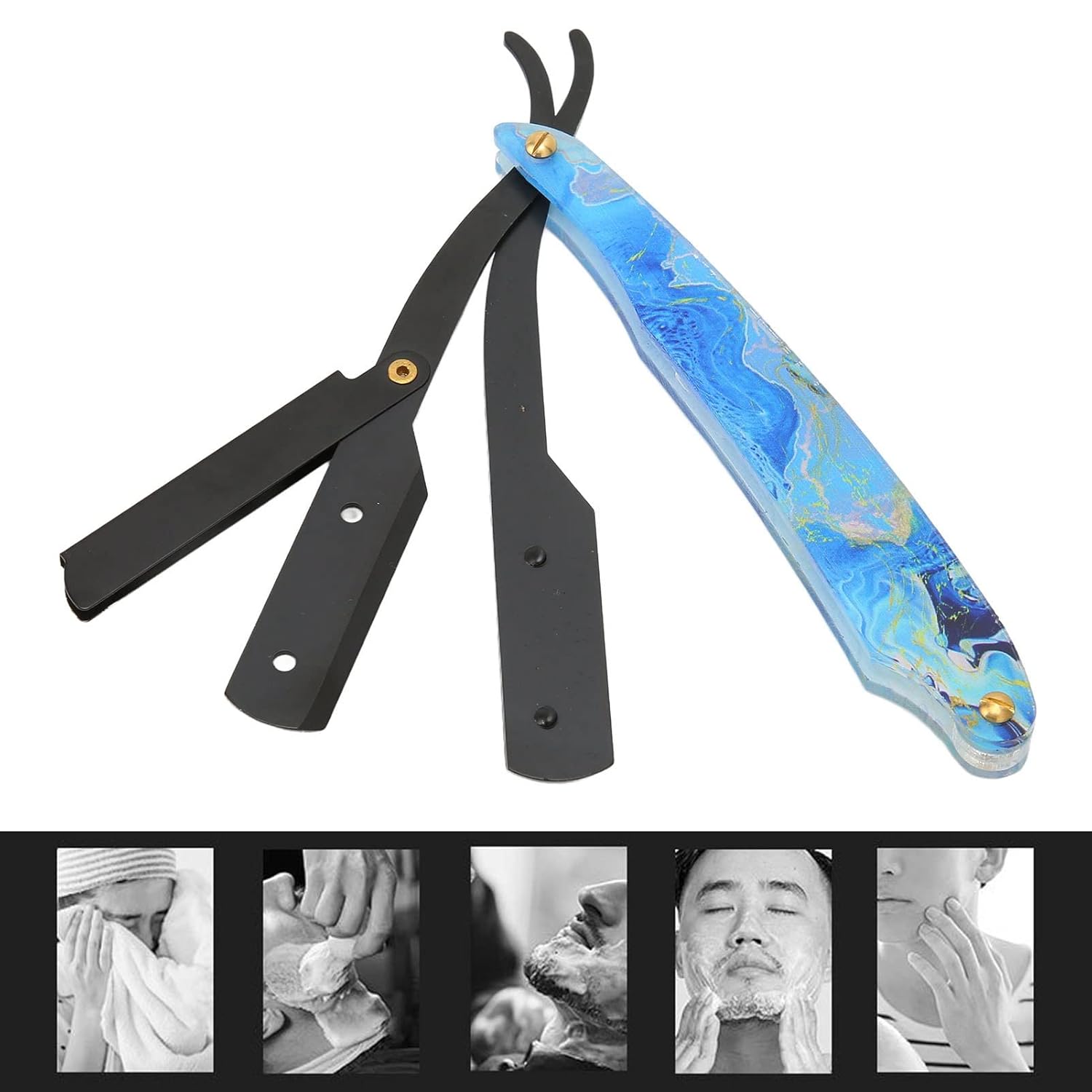 Sonew Barber Straight Edge Razor Holder Acrylic Handle Face Hair Recorte Afeitado Razor Holder Sin Cuchillas